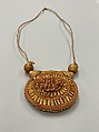 Necklace of plaited straw chain with spheres, Songhay artist, Straw and beeswax, Songhay